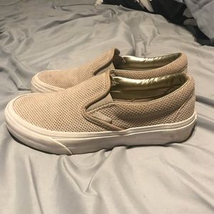 Tan slip on vans